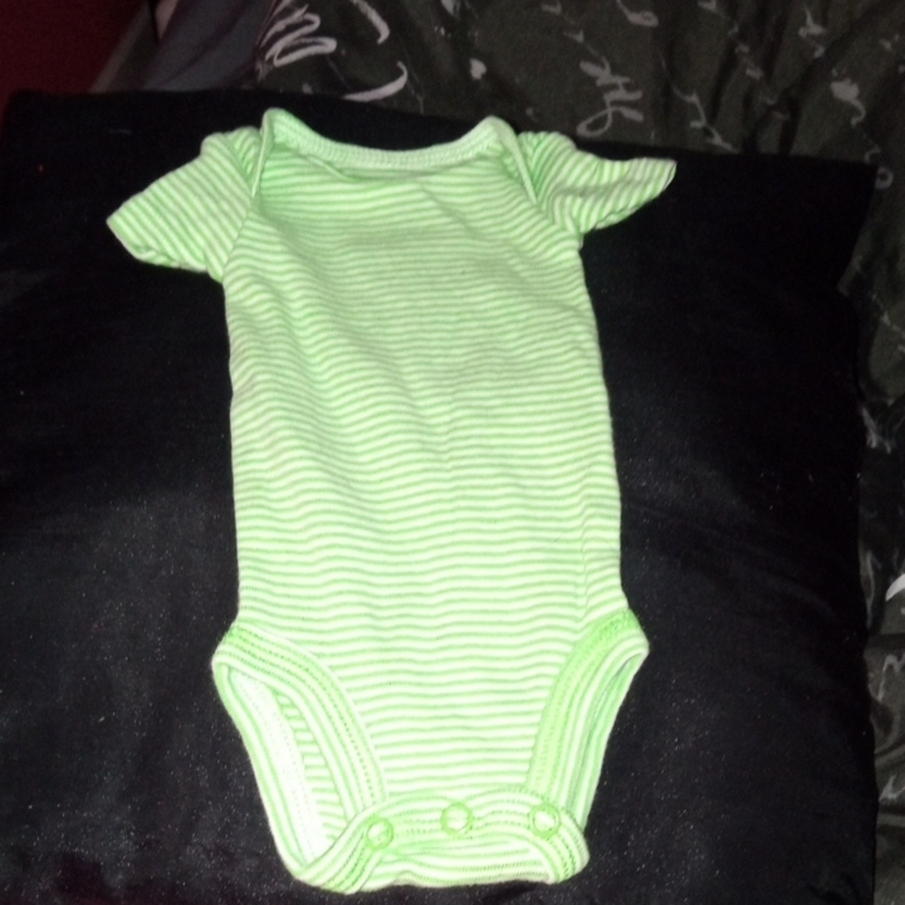 Carter's Green Striped Bodysuit